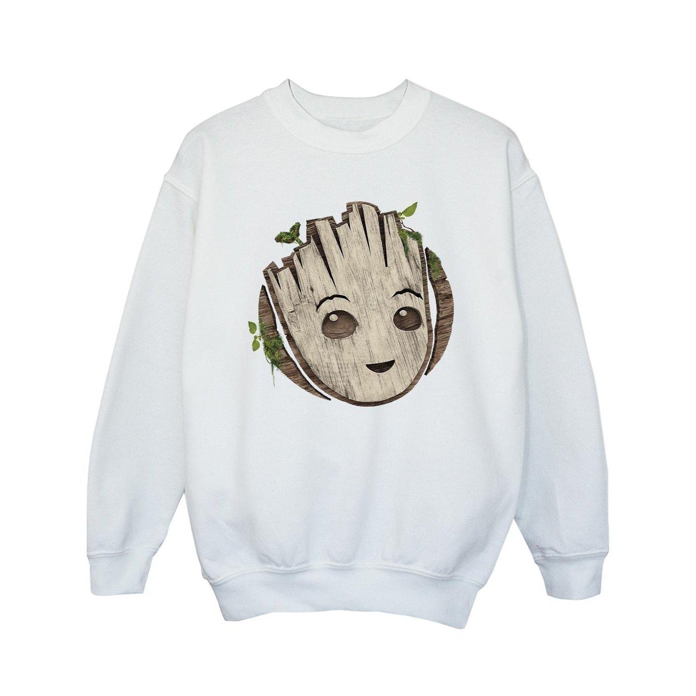 Image of I Am Groot Wooden Head Sweatshirt Unisex Weiss 104