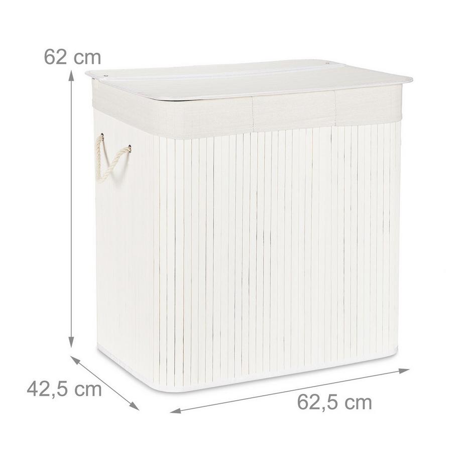 B2X Cesto portabiancheria in bambù 3 scomparti  