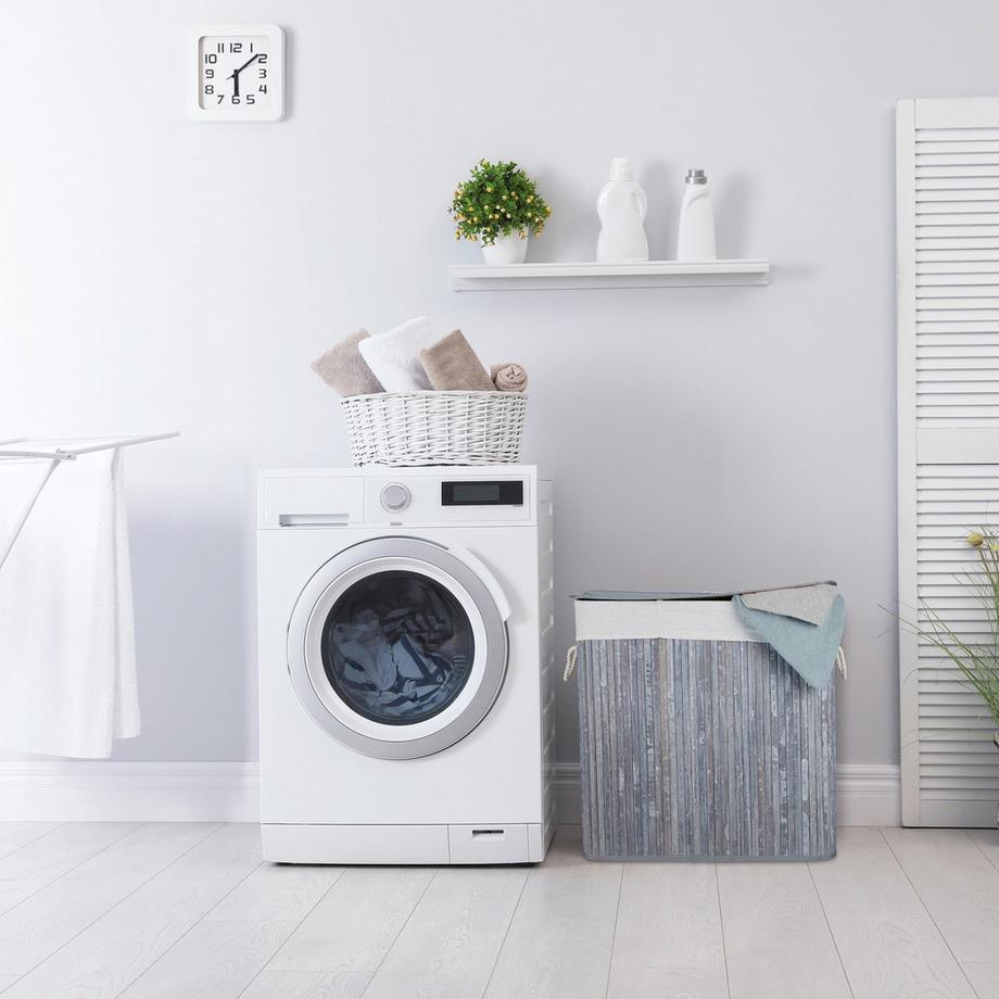 B2X Cesto portabiancheria in bambù 3 scomparti  