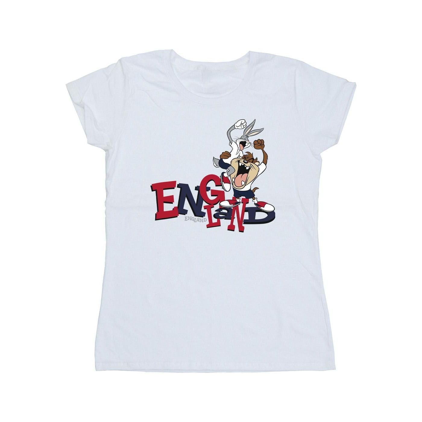 Image of Bugs & Taz England Tshirt Damen Weiss XXL