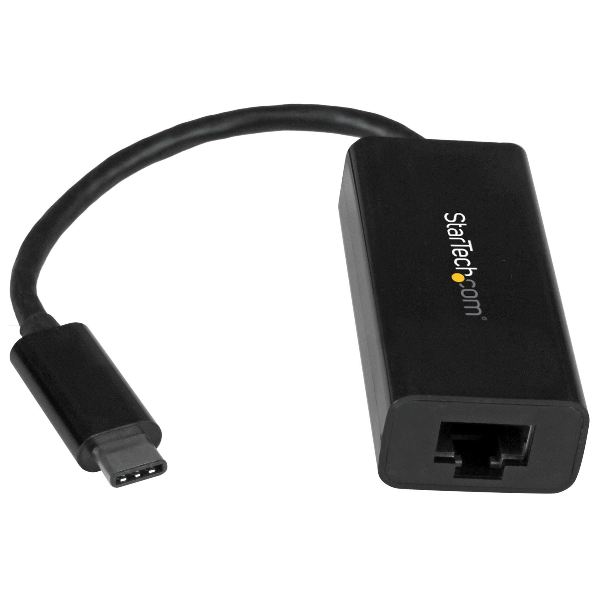 STARTECH.COM  USB-C auf Gigabit-Ethernet-Adapter - Schwarz - USB 3.0 auf RJ45 LAN-Netzwerkadapter - USB-Typ-C auf Ethernet 