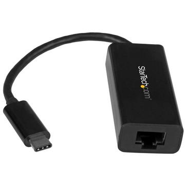 USB-C auf Gigabit-Ethernet-Adapter - Schwarz - USB 3.0 auf RJ45 LAN-Netzwerkadapter - USB-Typ-C auf Ethernet