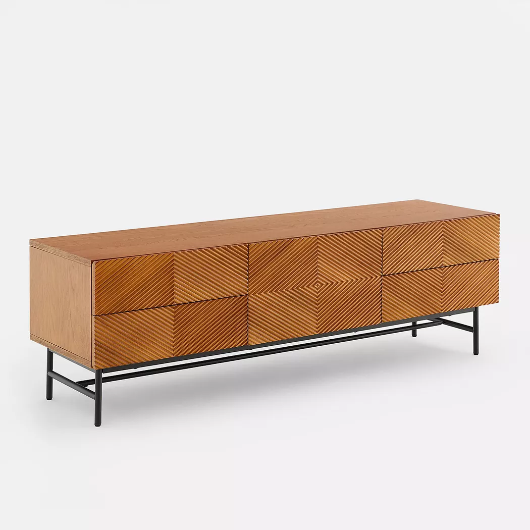 La Redoute Intérieurs - TV-Möbel aus Furnier, One Size, Baumnuss