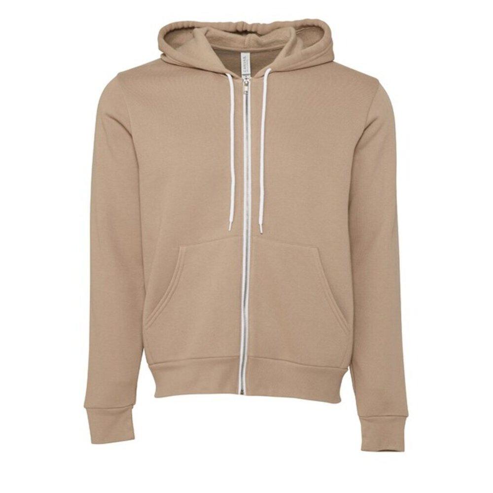 Image of Kapuzenpullover, Durchgehender Reißverschluss Damen Tan S