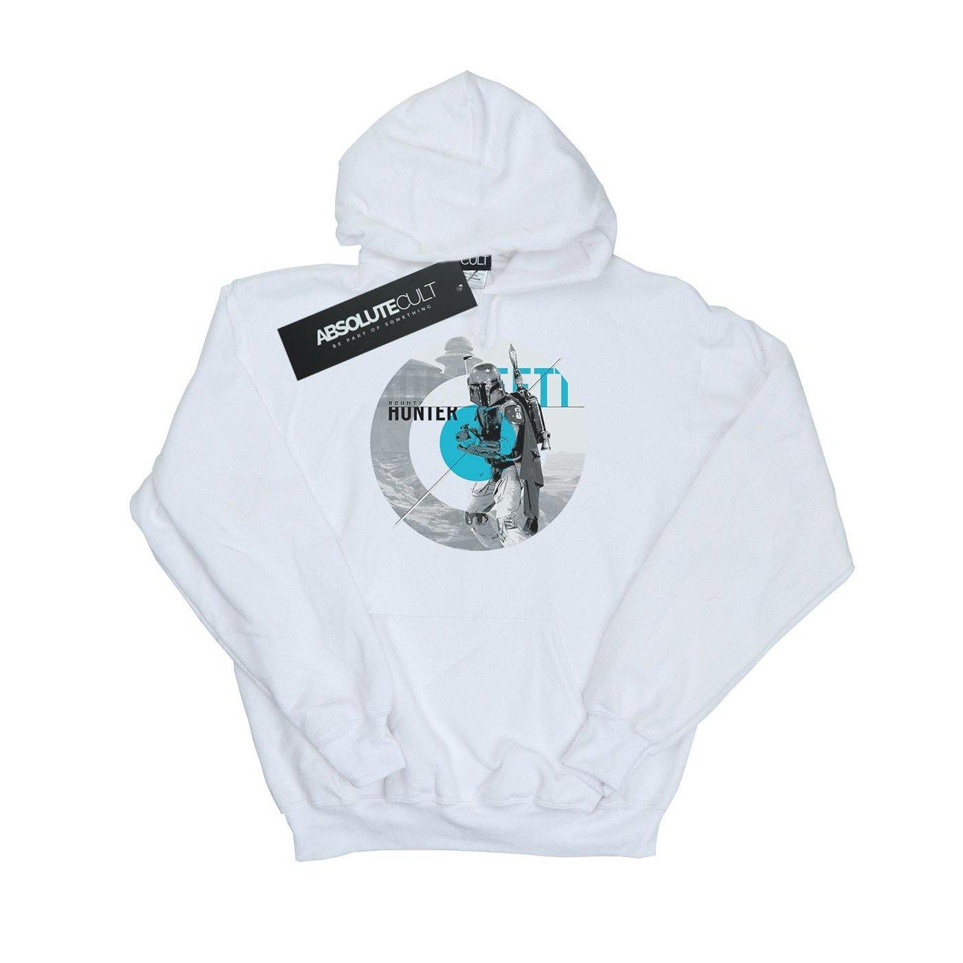 Image of Boba Fett Bounty Hunter Circle Kapuzenpullover Damen Weiss L