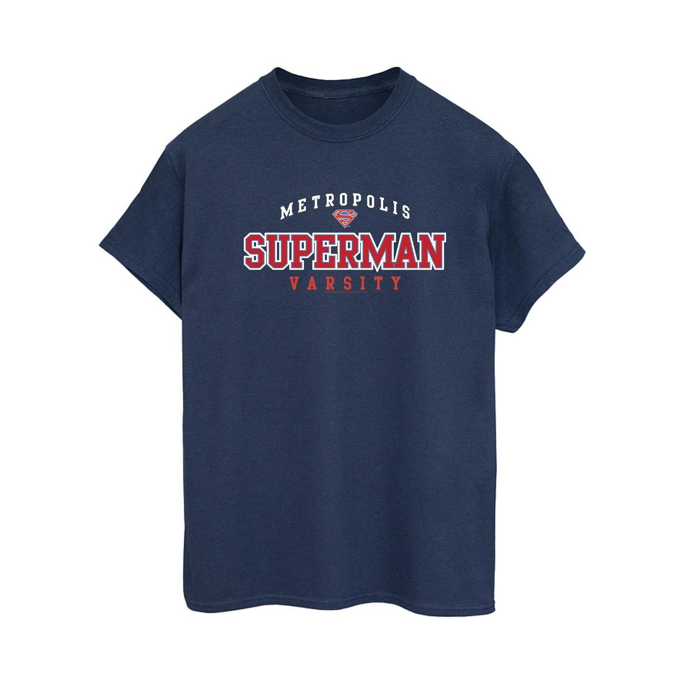 Image of Superman Metropolis Varsity Tshirt Damen Marine M