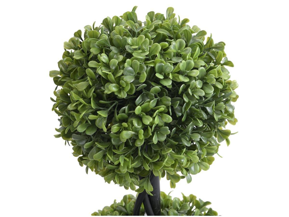 Vente-unique Plante artificiel buis 3 boules avec pot - H. 90 x D. 18 cm -PILANA  