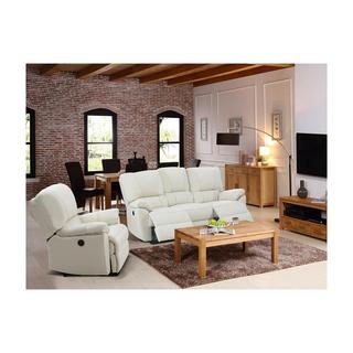 Vente-unique Relaxsofa 3Sitzer Leder elektrisch Marcis Elfenbein  