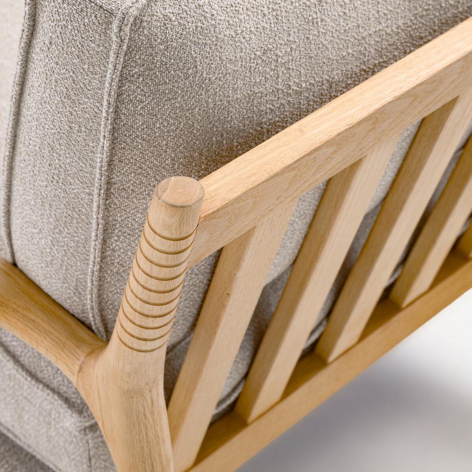 AM.PM Sessel aus massiver Eiche und meliertem Baumwollstoff  