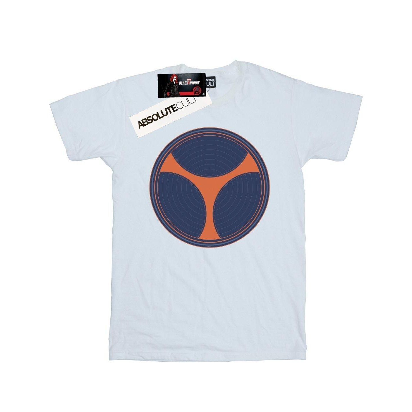 Image of Black Widow Movie Taskmaster Distressed Shield Tshirt Herren Weiss 5XL