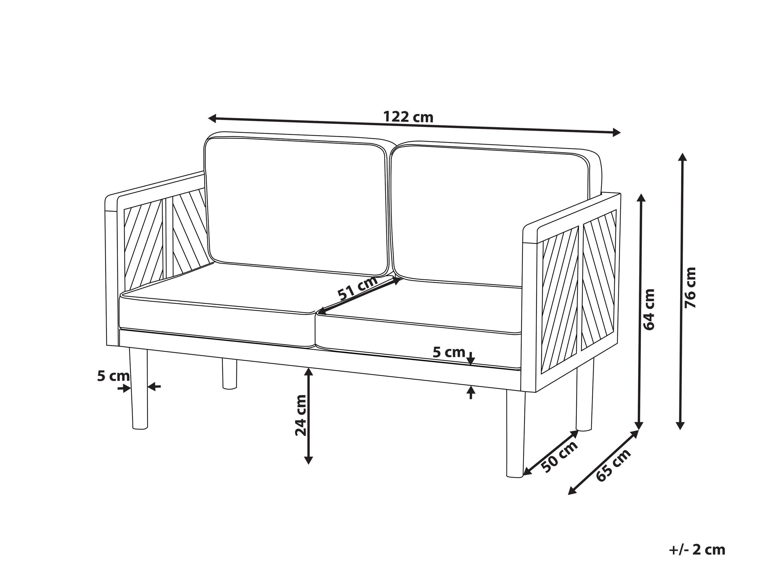 Beliani 2 Sitzer Sofa aus Akazienholz Modern BARATTI  