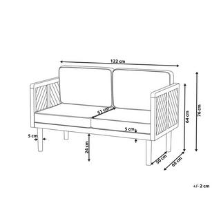 Beliani 2 Sitzer Sofa aus Akazienholz Modern BARATTI  