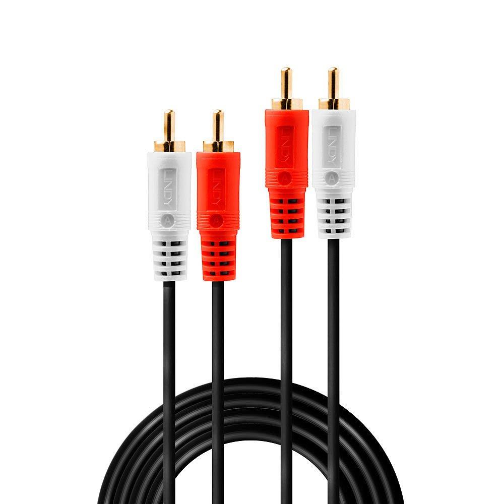 LINDY  Lindy 35660 cavo audio 1 m 2 x RCA Rosso, Bianco 