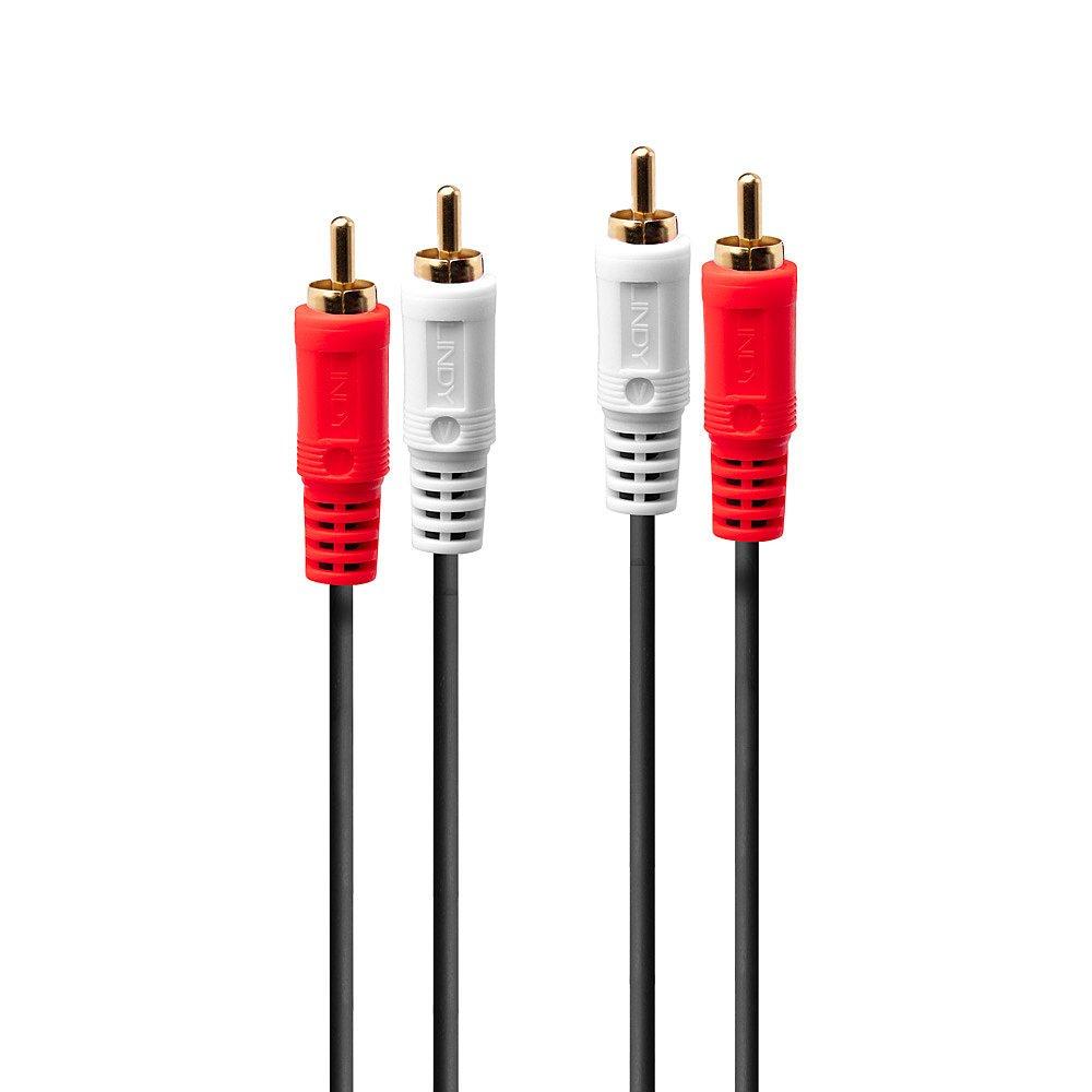 LINDY  Lindy 35660 cavo audio 1 m 2 x RCA Rosso, Bianco 