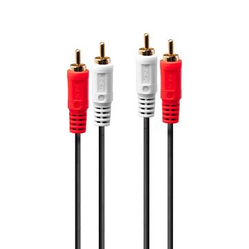 Lindy 35660 cavo audio 1 m 2 x RCA Rosso, Bianco