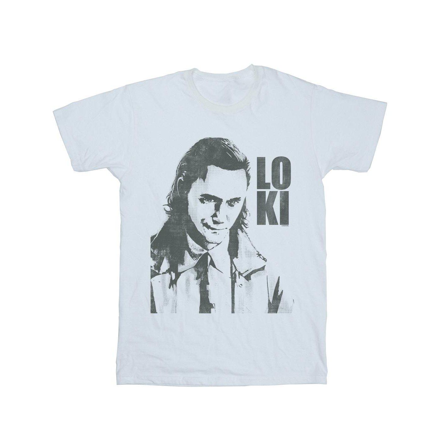 Image of Loki Head Poster Tshirt Unisex Weiss 140/146