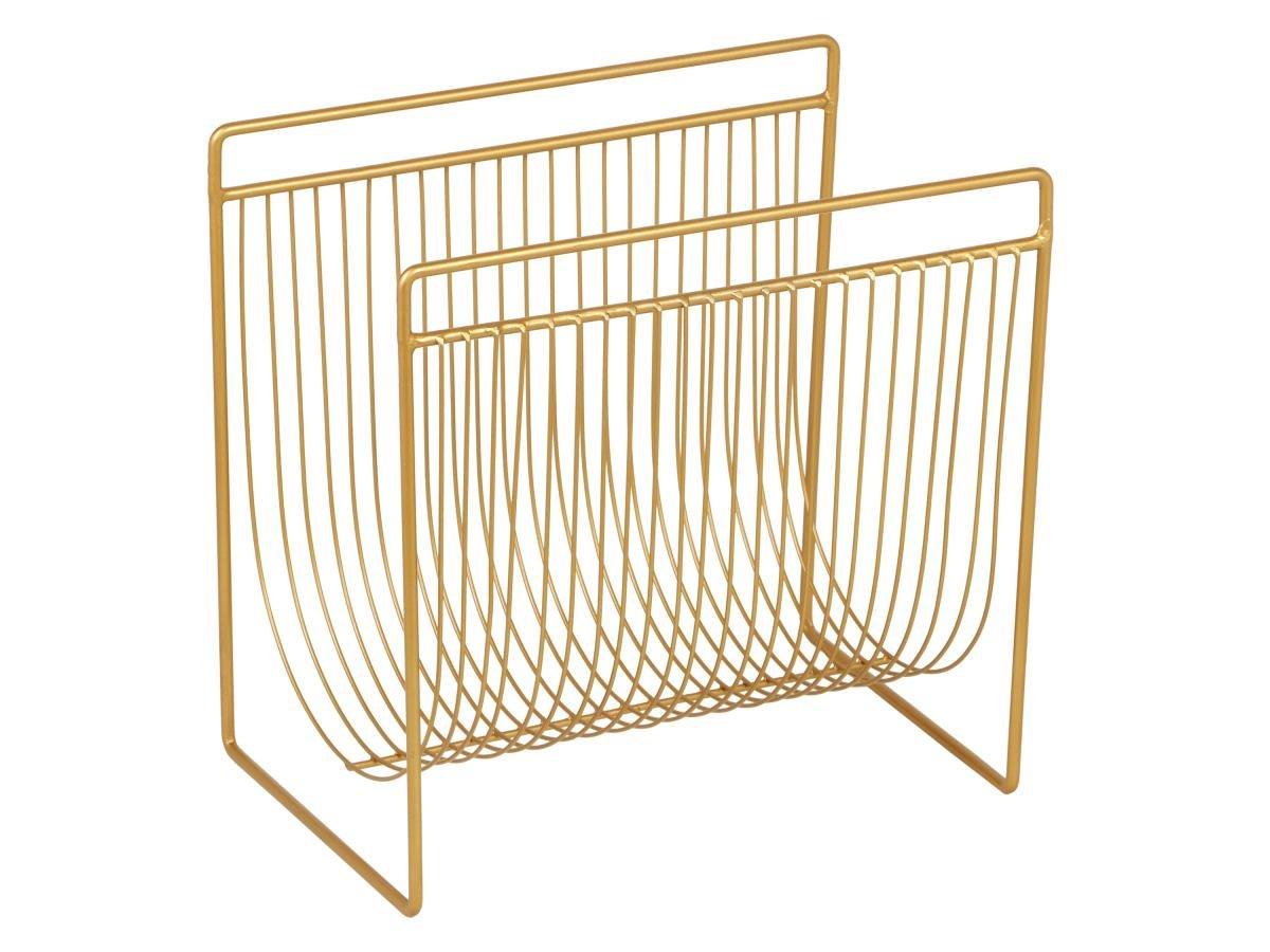 Image of Zeitungsständer Drahtkorb - Metall - B 36 X T 23 X H 33 Cm - Goldfarben - Poliara Unisex Gold ONE SIZE