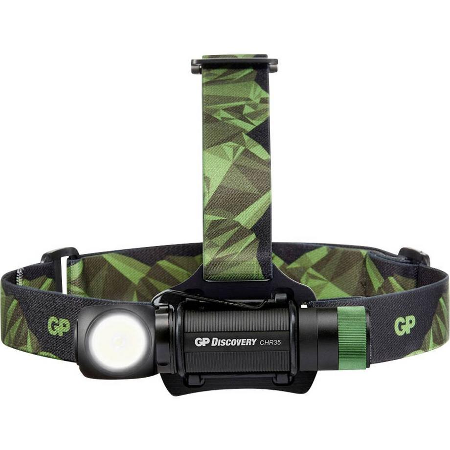 GP Discovery  Stirnlampe CH35: Kompakte Mehrzweck-LED-Stirnlampe und Taschenlampe, wiederaufladbar 
