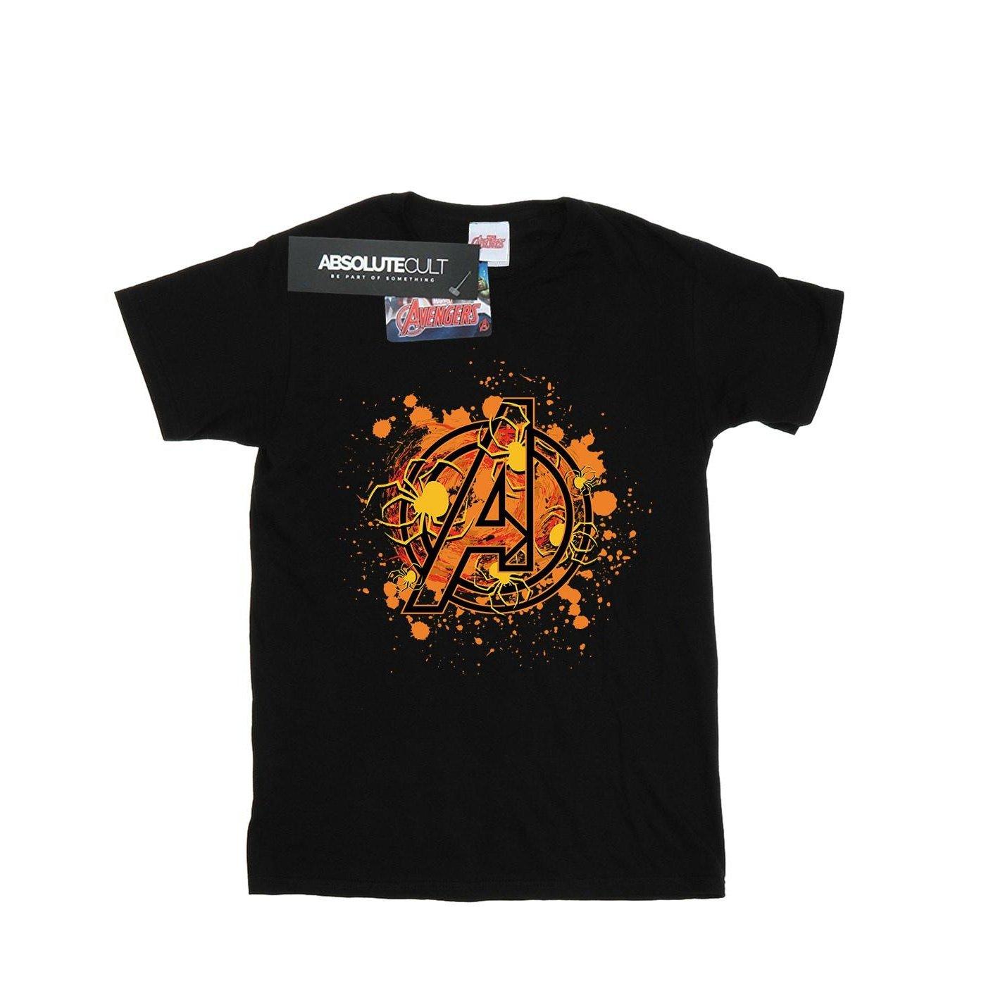 Image of Avengers Assemble Halloween Spider Logo Tshirt Damen Schwarz S