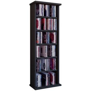 VCM CD Regal Holz Vostan | platzsparender CD Schrank für 102 CDs oder 36 DVDs | Maße: H. 92 x B. 31 x T. 18 cm | elegantes DVD Regal stehend | Blu ray  