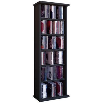 CD Regal Holz Vostan | platzsparender CD Schrank für 102 CDs oder 36 DVDs | Maße: H. 92 x B. 31 x T. 18 cm | elegantes DVD Regal stehend | Blu ray