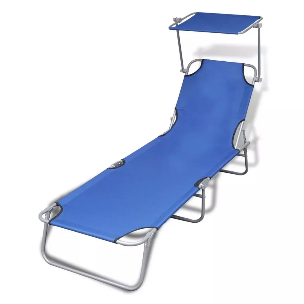 VidaXL - lettino prendisole Tessuto, One Size, Blu