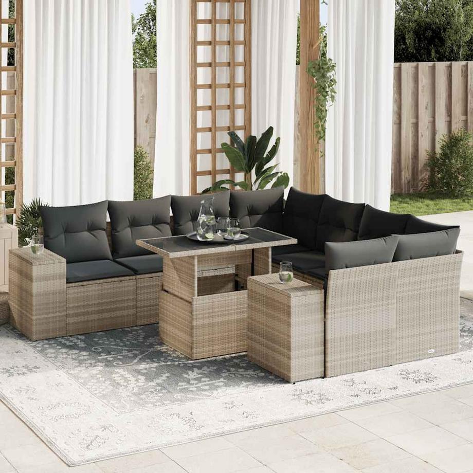 VidaXL set di divani da giardino Polirattan  