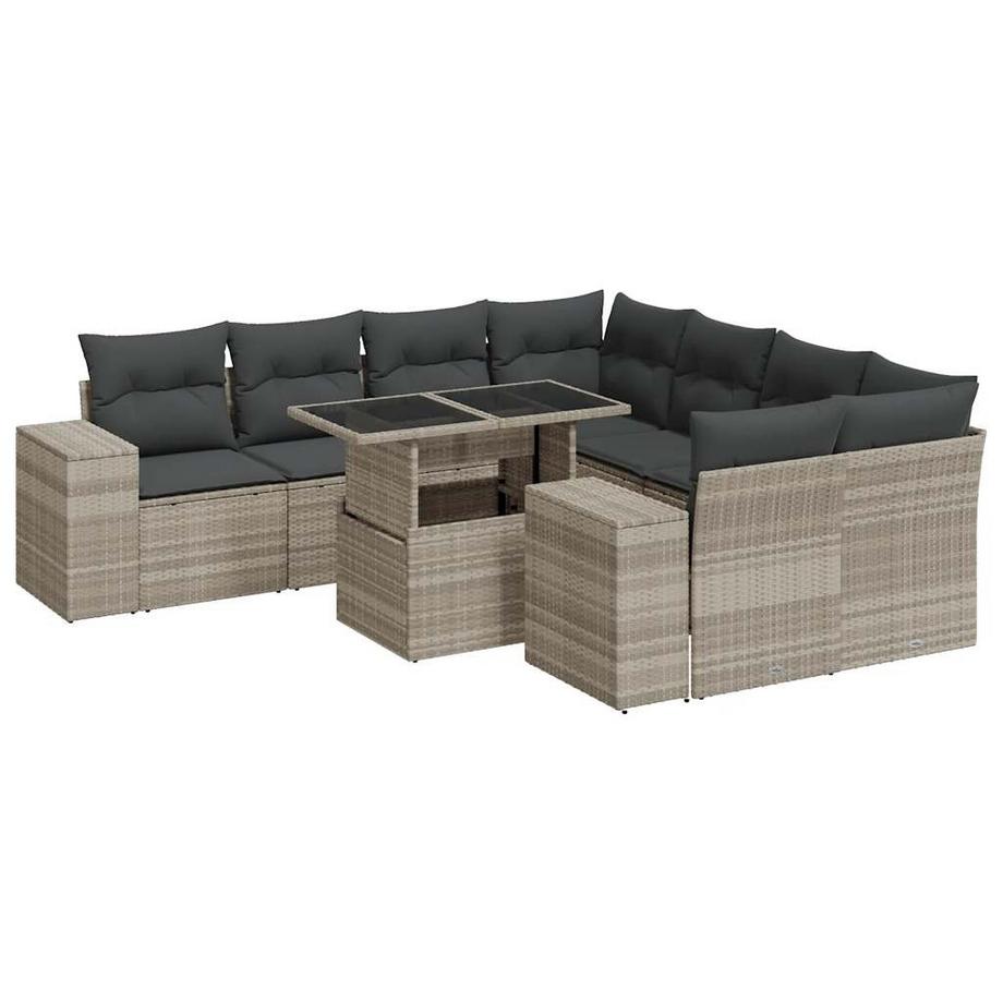 set di divani da giardino Polirattan