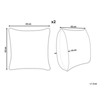 Beliani Set di 2 cuscini en Velluto a coste Moderno MILLET  