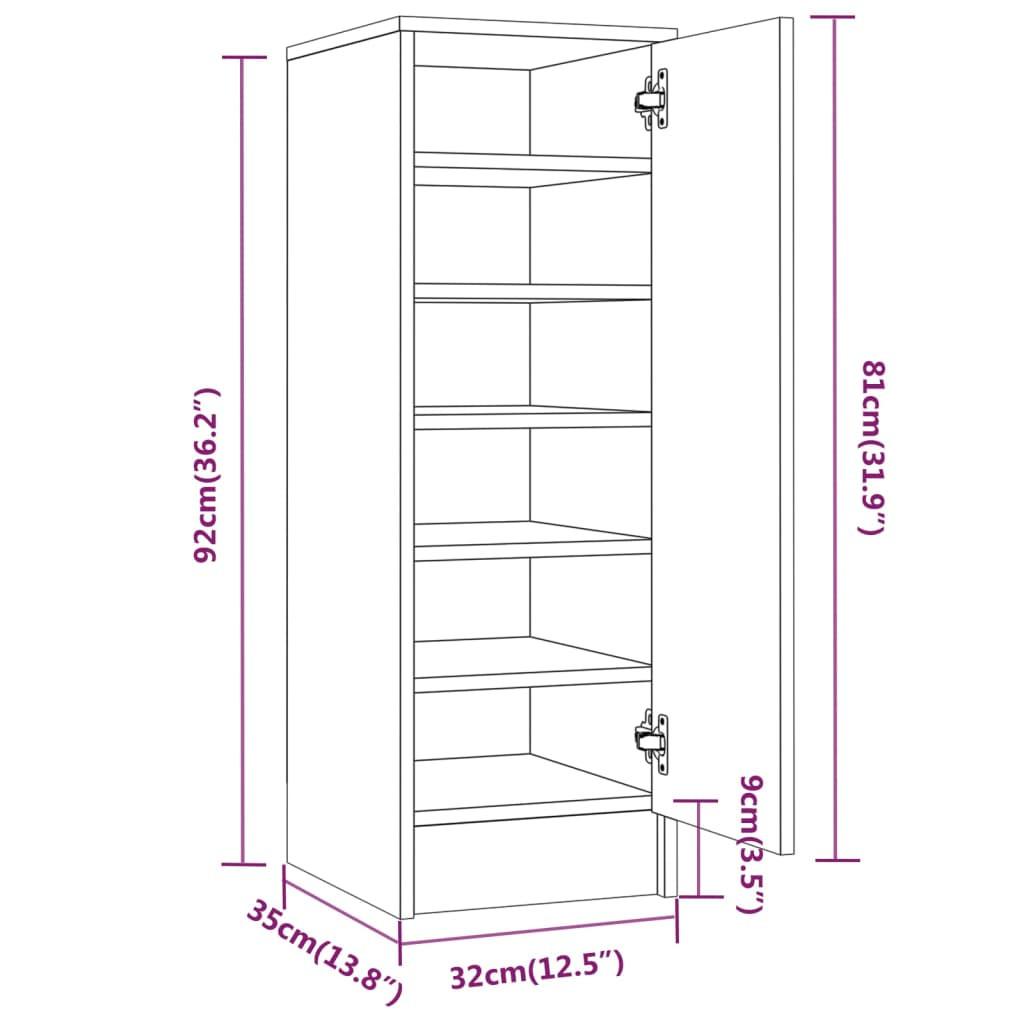 VidaXL Armoire à chaussures bois d'ingénierie  