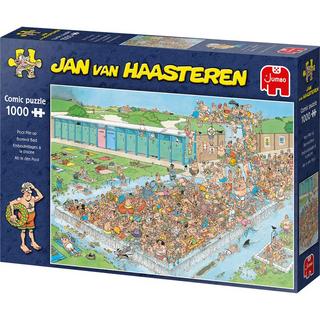 JUMBO  Jumbo 20039 Jan Van Haasteren-Ab in den Pool-1000 Teile Puzzlespiel, Mehrfarben 