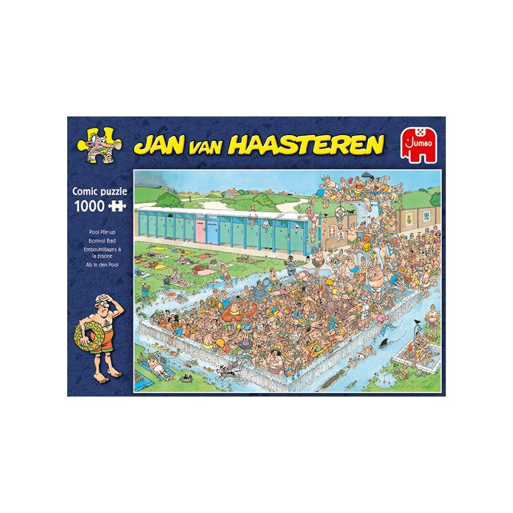 JUMBO  Jumbo 20039 Jan Van Haasteren-Ab in den Pool-1000 Teile Puzzlespiel, Mehrfarben 