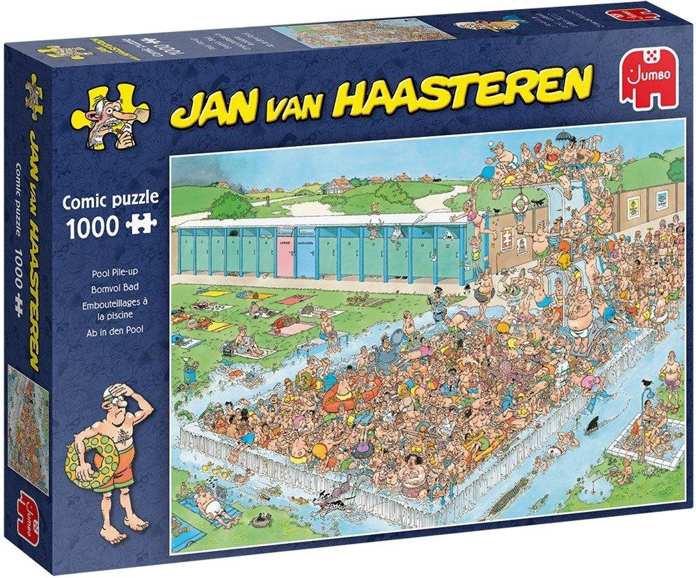 JUMBO  Jumbo 20039 Jan Van Haasteren-Ab in den Pool-1000 Teile Puzzlespiel, Mehrfarben 