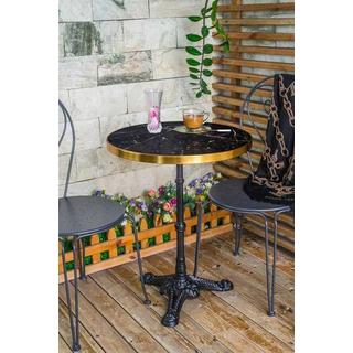 mutoni home Table bistrot marbre rond noir 57x57  