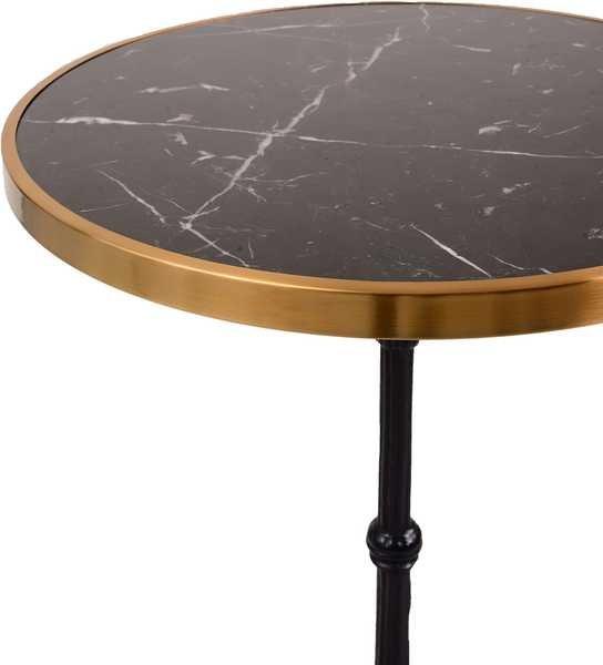 mutoni home Table bistrot marbre rond noir 57x57  