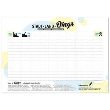 Papiertischset STADT-LAND-DINGS 50er Set