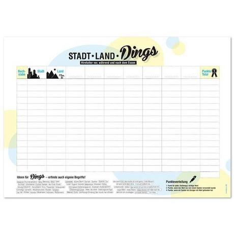 trendform Papiertischset STADT-LAND-DINGS 50er Set  