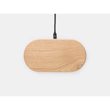 Oakywood Dual Slim Charging Pad Chargeur de téléphone portable double sans fil - Chêne / AU (adaptateur type I)