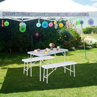 Northix Table de jardin pliante aspect bois  