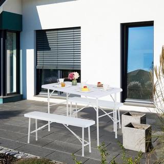 Northix Table de jardin pliante aspect bois  