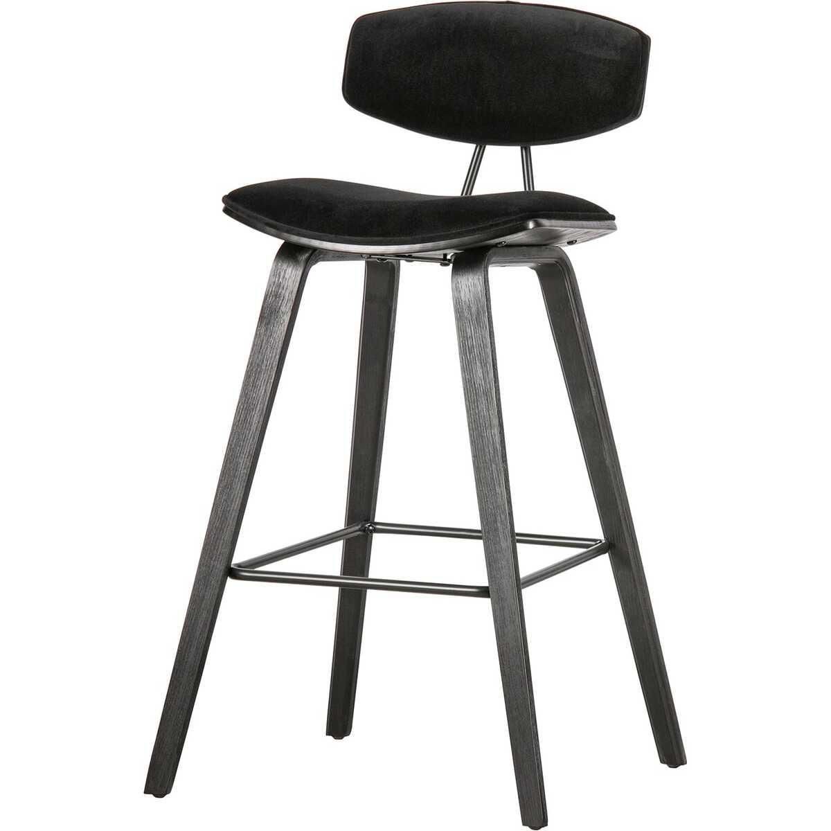 mutoni Tabouret de bar Senn Velvet noir  