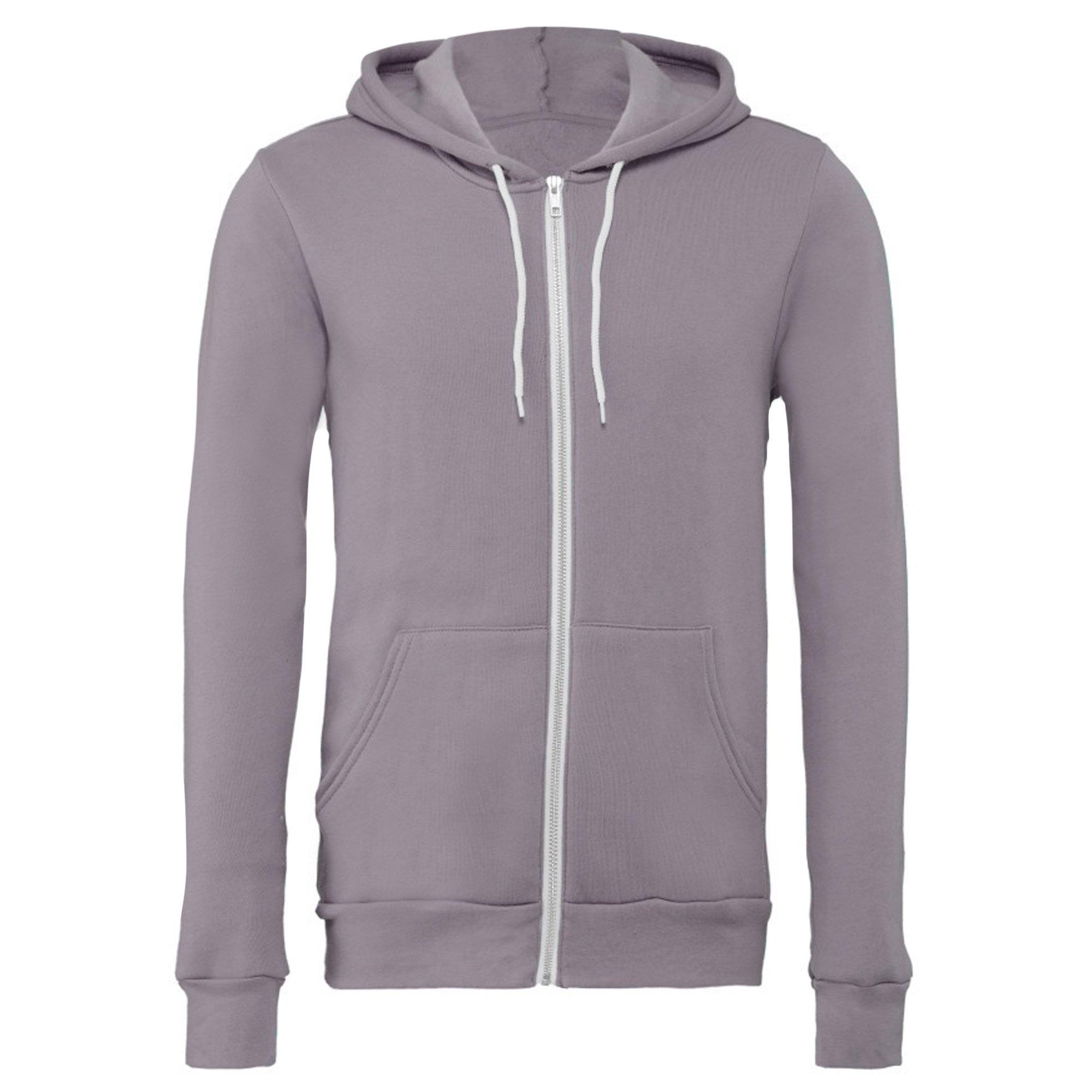 Image of Canvas Fleece Kapuzenjacke Damen Taubengrau M