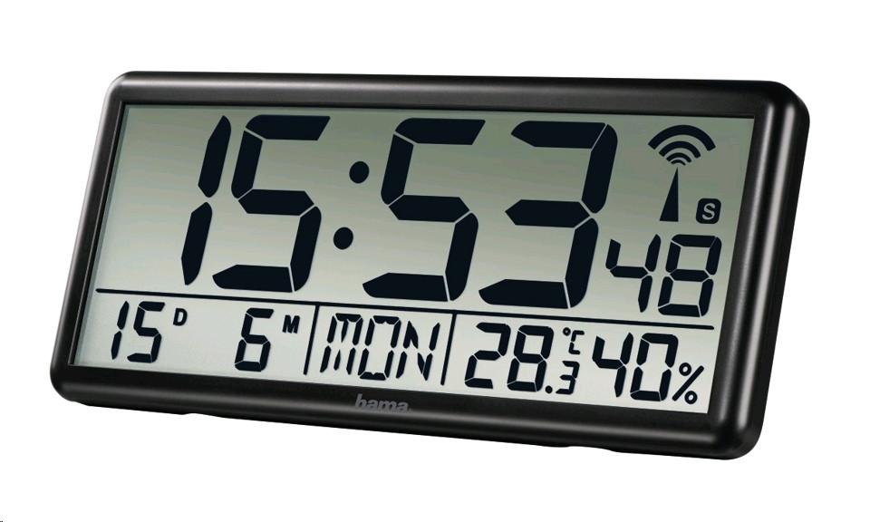 hama HAMA Horloge Murale Numérique Jumbo Radio-pilotée Noir  