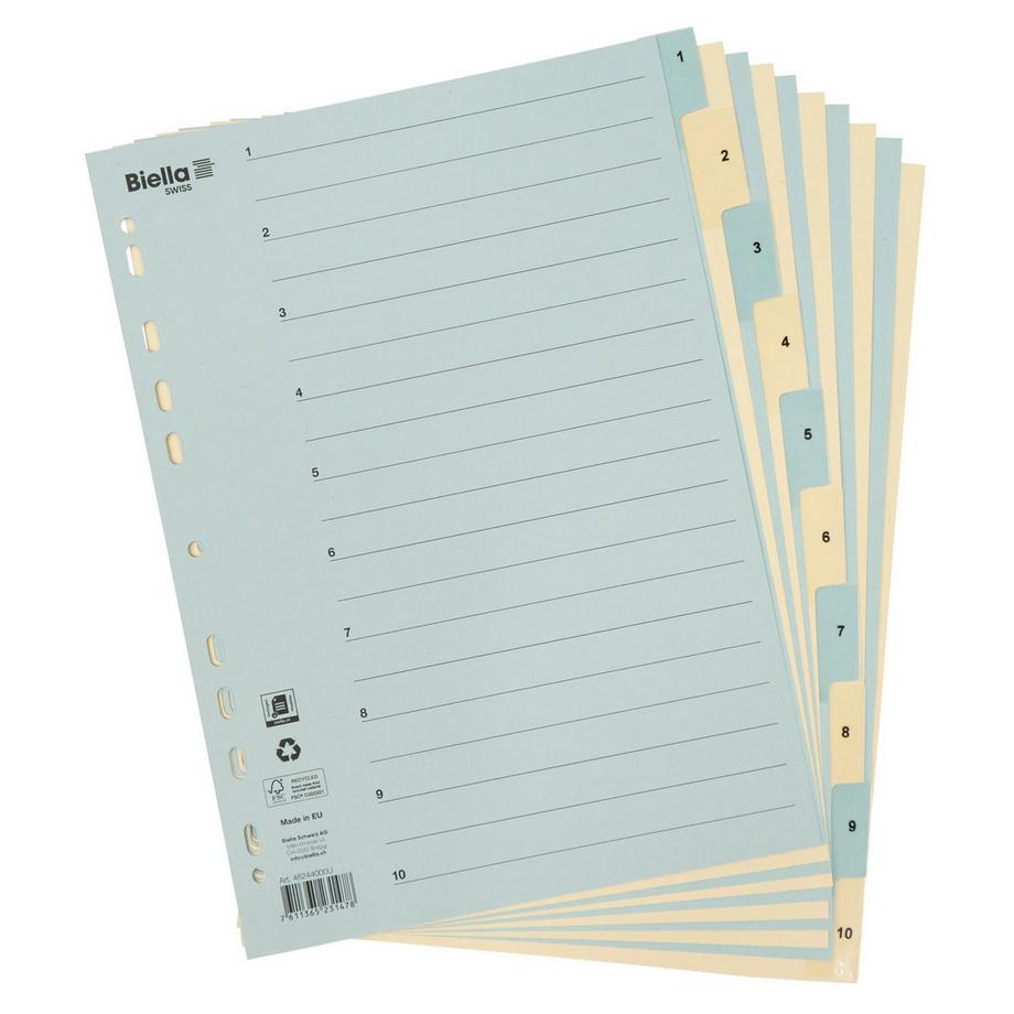 Biella BIELLA Register Karton farbig A4 462440.00 1-10  