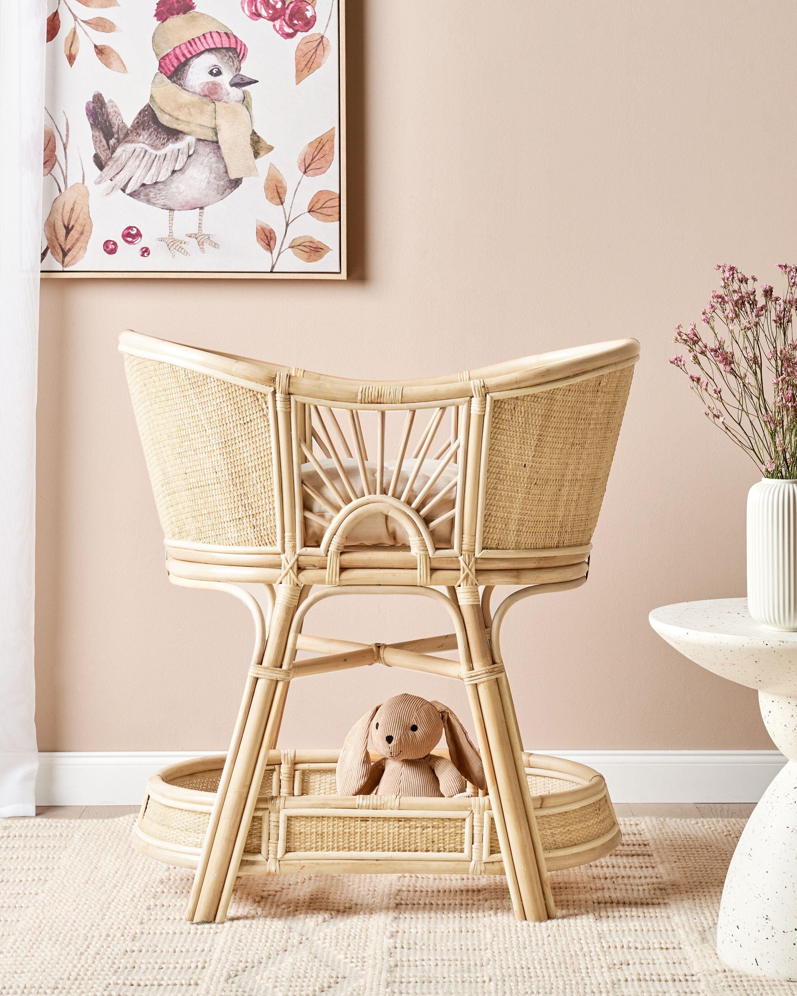 Beliani Stubenbett aus Rattan Boho LAGRASSE  