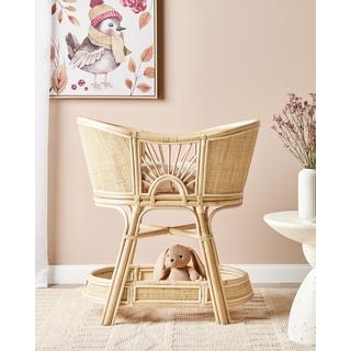 Beliani Stubenbett aus Rattan Boho LAGRASSE  