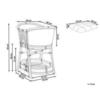 Beliani Stubenbett aus Rattan Boho LAGRASSE  