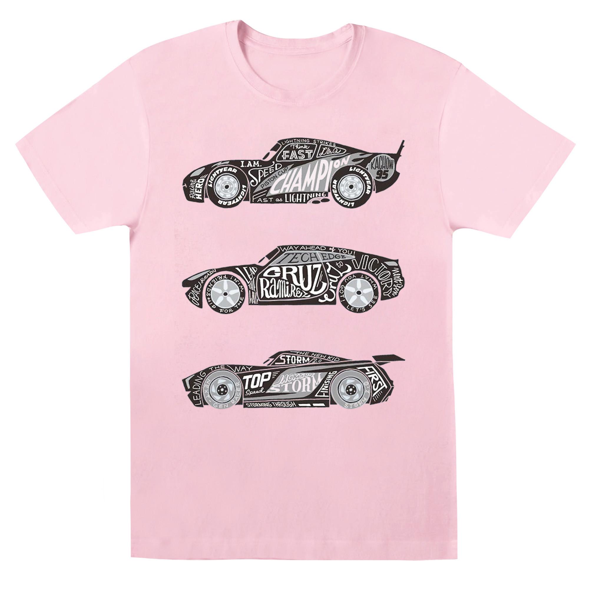 Image of Cars Text Racers Tshirt Damen Pink L