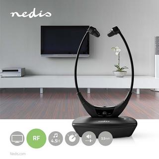 Nedis  Drahtlose TV -Kopfhörer | Rf | In-Ear | Maximale Akkulaufzeit: 4,5 Stunden | 35 m | Digital Audio | Batteriepuppe | Gleichgewichtskontrolle | Schwarz 