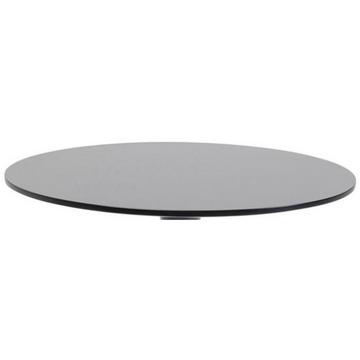 Plateau de table Schickeria noir rond années 80